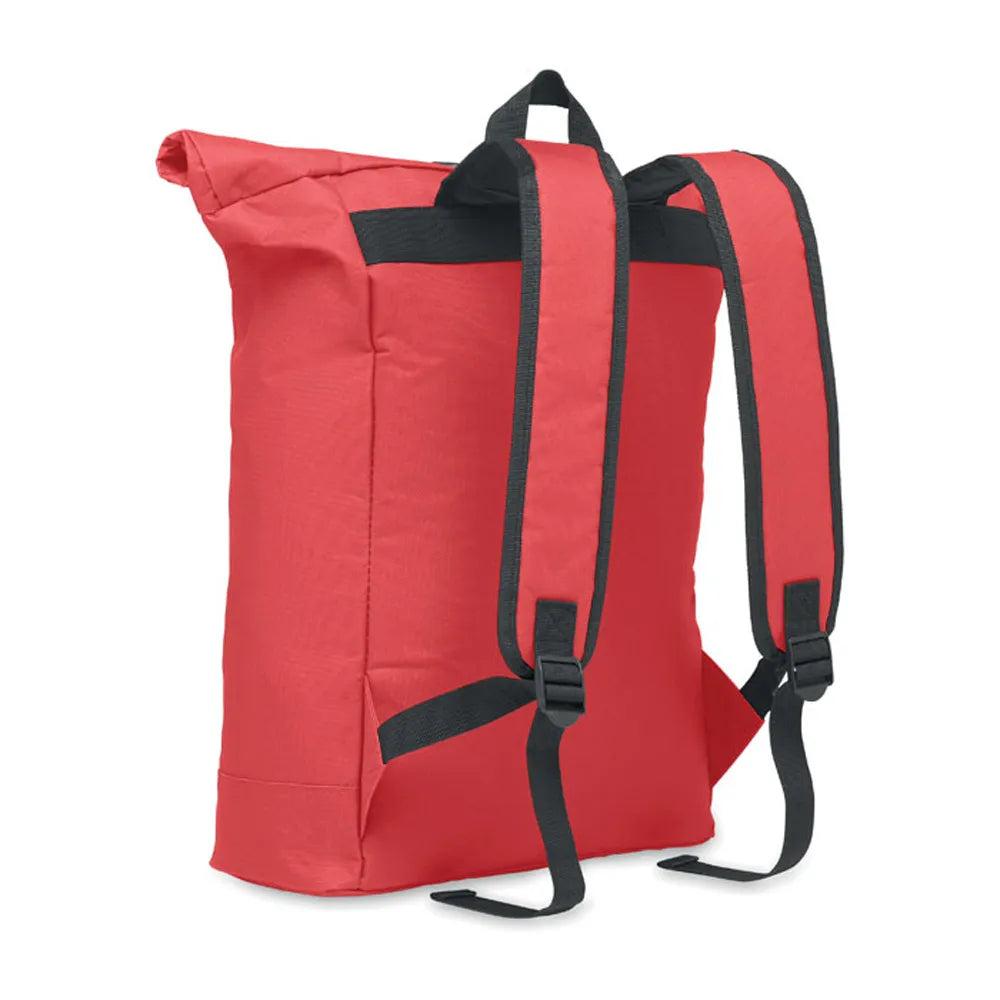 15 inch rolltop laptoprugzak zijaanzicht, Rood - 192170