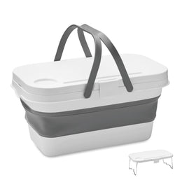 Opvouwbare picknickmand van 16 liter, Wit en grijs - 192227