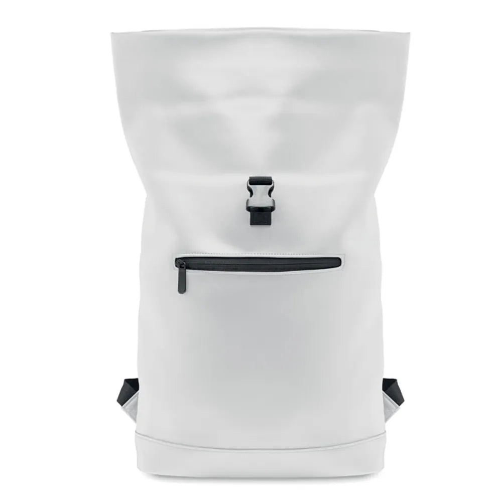 15 inch rolltop laptoprugzak van zacht PU, Wit - 192230