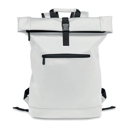 15 inch rolltop laptoprugzak van zacht PU, Wit - 192230