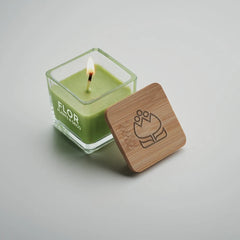 Houten Ster Kaarsenhouder met Vanillegeur - Groen