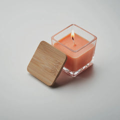 Houten Ster Kaarsenhouder met Vanillegeur - Oranje