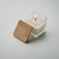 Glazen Kaarsenhouder met Vanillegeur - Wit