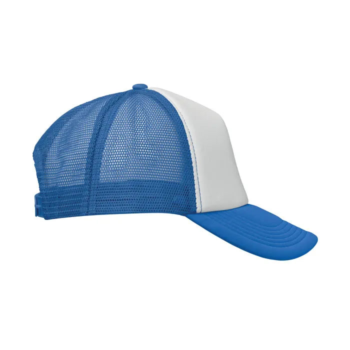 Truckerpet met mesh achterzijde, Blauw en wit - 192269