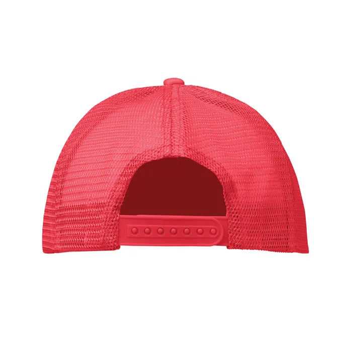 truckers baseball cap met mesh rood wit achterkant 192269