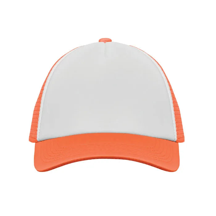 truckers baseball cap met mesh signaal oranje wit voorkant 192269