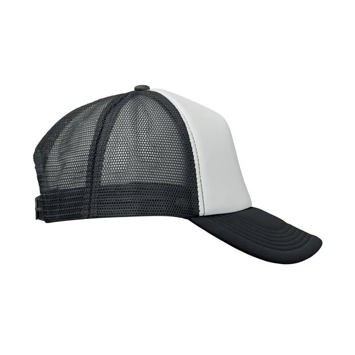 truckers baseball cap met mesh zwart wit rechterkant 192269