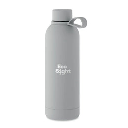 Dubbelwandige vacuüm fles 500 ml van gerecycled roestvrij staal met bedrukking, Grijs - 192315