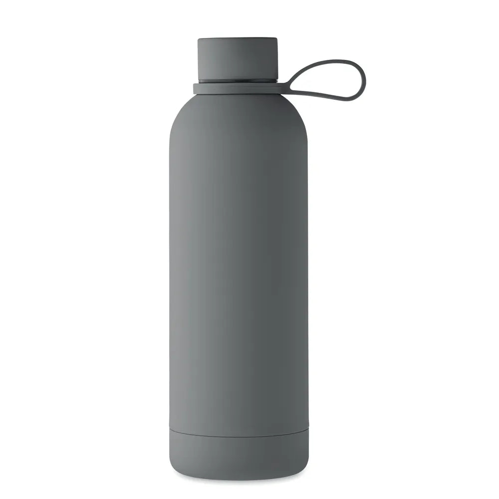 Dubbelwandige vacuüm fles 500 ml van gerecycled roestvrij staal, Steengrijs - 192315