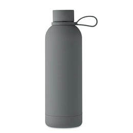 Dubbelwandige vacuüm fles 500 ml van gerecycled roestvrij staal, Steengrijs - 192315
