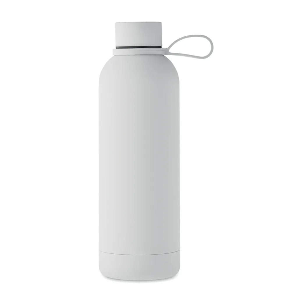 Dubbelwandige vacuüm fles 500 ml van gerecycled roestvrij staal, Wit - 192315