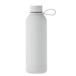 Dubbelwandige vacuüm fles 500 ml van gerecycled roestvrij staal, Wit - 192315