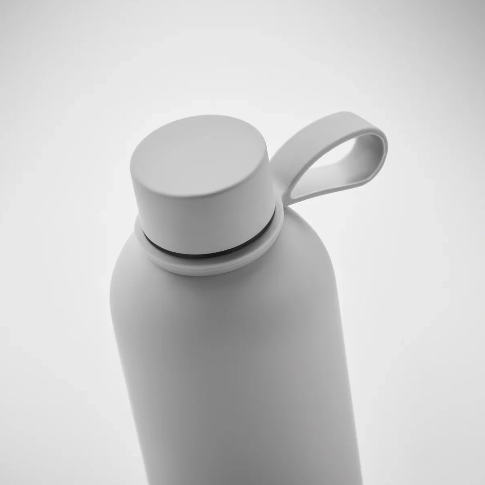 dubbelwandige vacuum isolerende fles gerecycled rvs 500ml-
 wit detail bovenkant 192315
