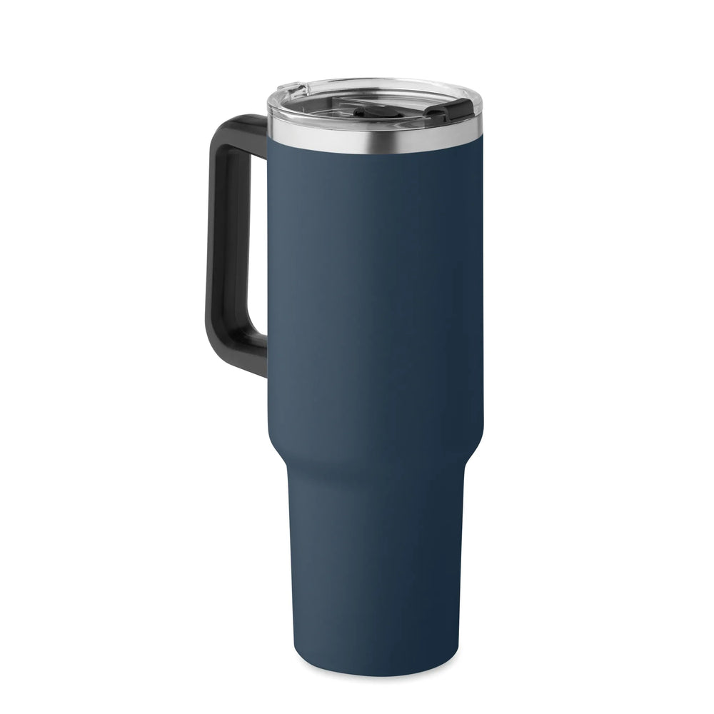 Vacuüm geïsoleerde RVS beker 1200 ml met rietje - Marineblauw