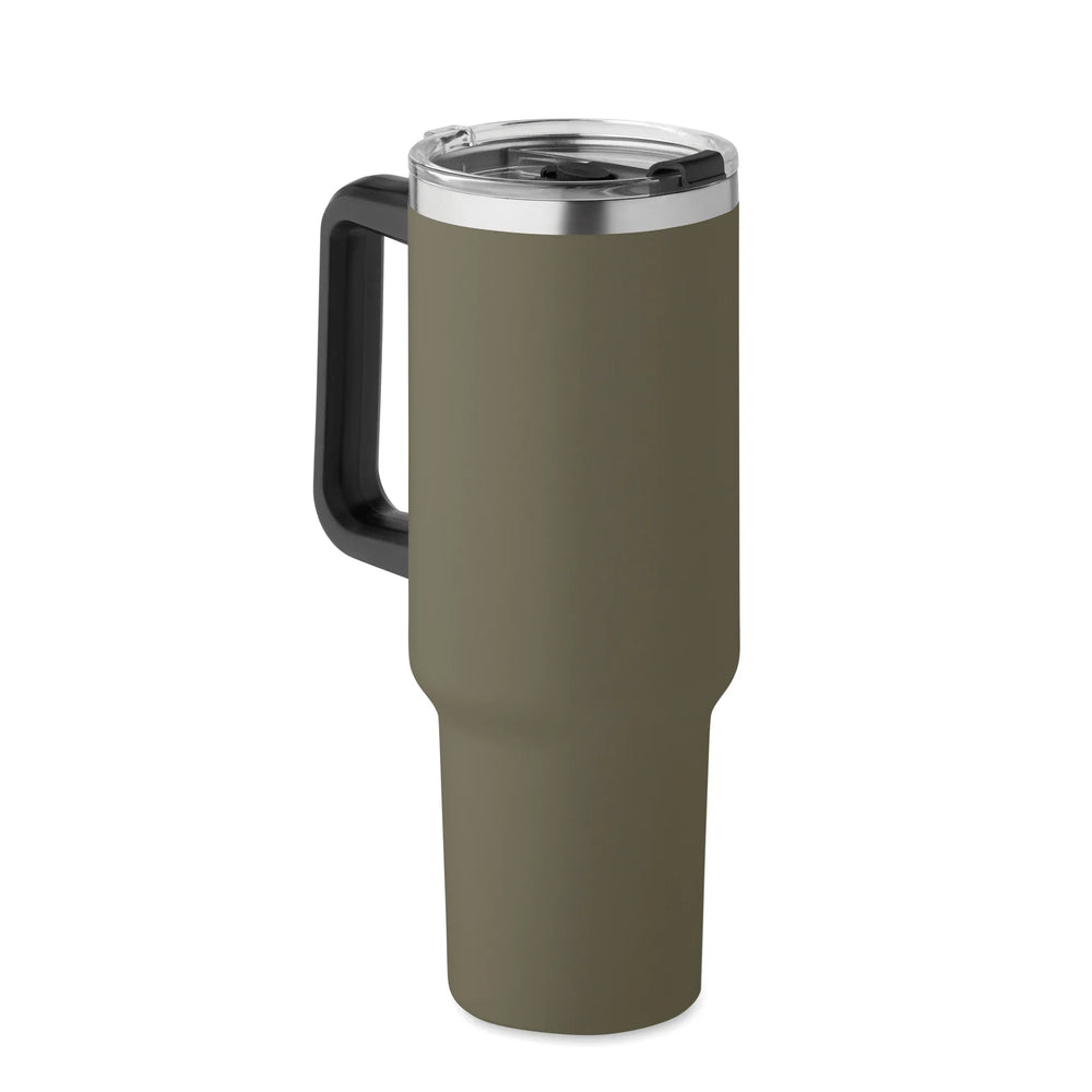 Vacuüm geïsoleerde RVS beker 1200 ml met rietje - Marinegroen