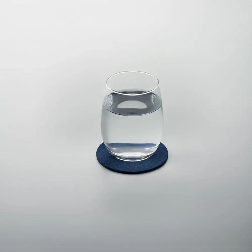 Ronde onderzetter van rPET-vilt sfeerbeeld, Blauw - 192356