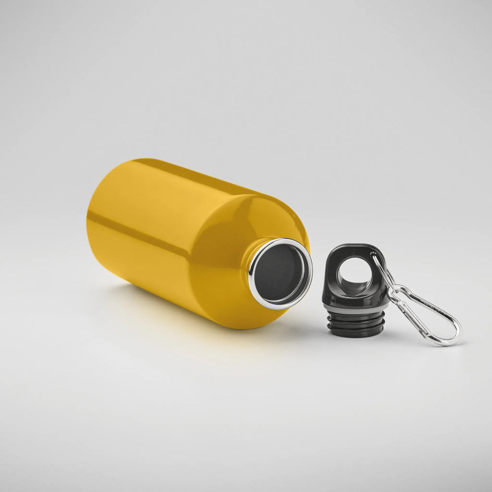 drinkfles gerecycled roestvrij staal inhoud 500ml met karabijnhaak s
open Ochre kleur 192403 