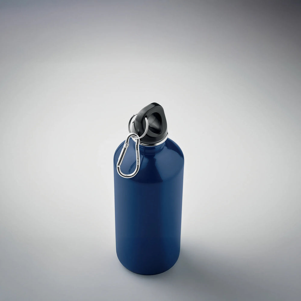 Essentix drinkfles van gerecycled RVS 500 ml met karabijnhaak, Marineblauw - 192403