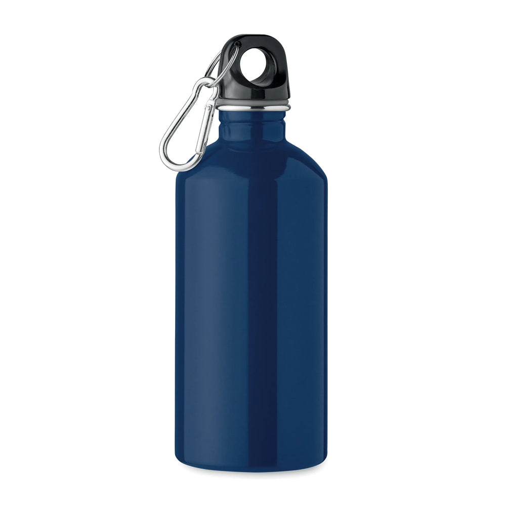 Essentix drinkfles van gerecycled RVS 500 ml met karabijnhaak, Marineblauw - 192403
