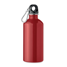 Essentix drinkfles van gerecycled RVS 500 ml met karabijnhaak, Rood - 192403