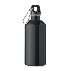 Essentix Drinkfles van Gerecycled RVS – 500 ml met Karabijnhaak - Zwart