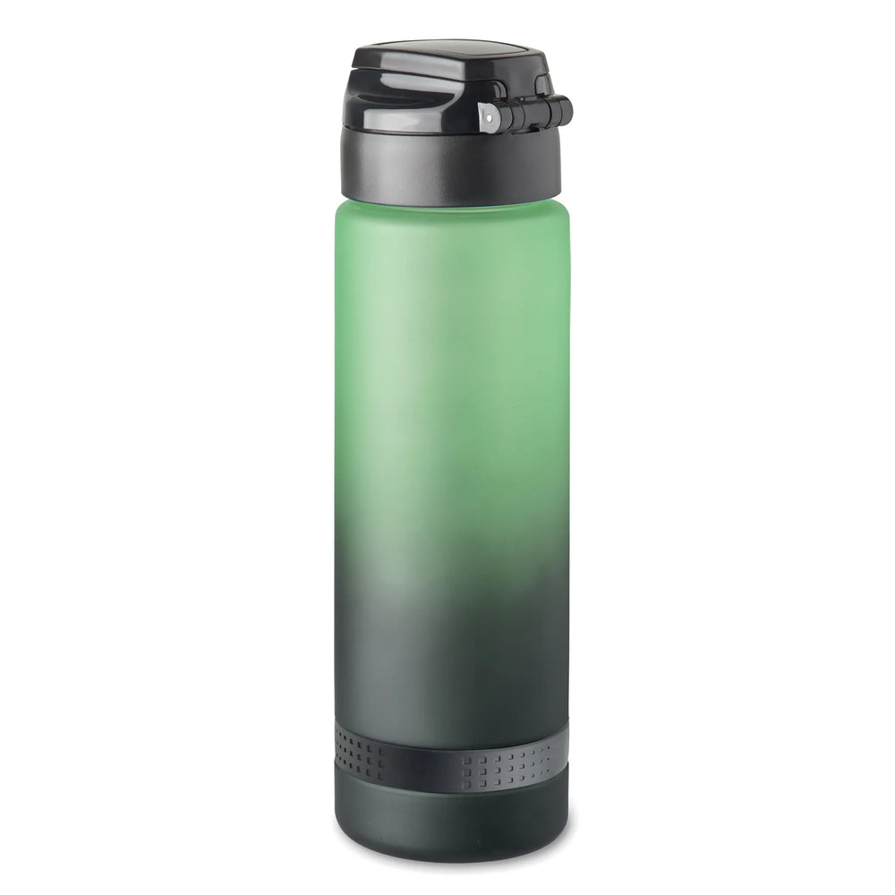 rpet sportwaterfles 1 liter tijdsaanduiding flip top groen achterkant dicht  192409
