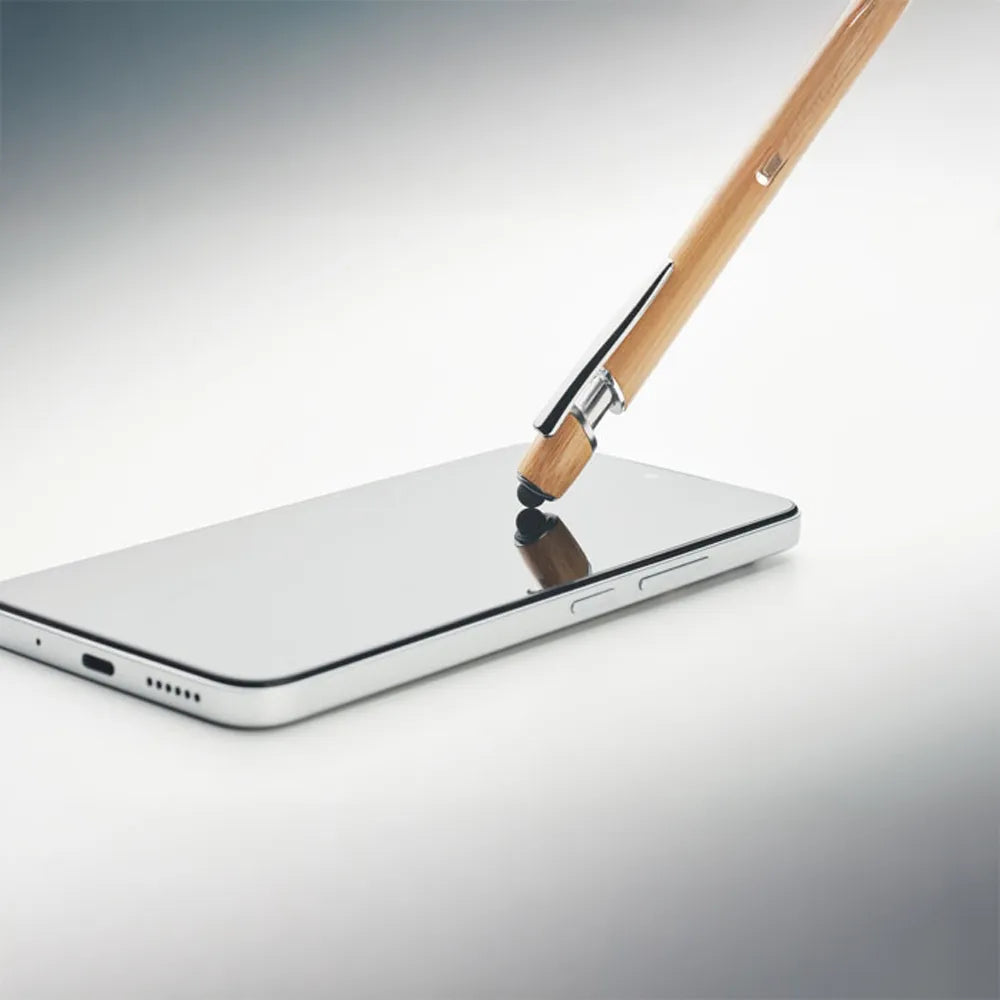 Stylus balpen met bamboe afwerking sfeerbeeld, Beige - 192418