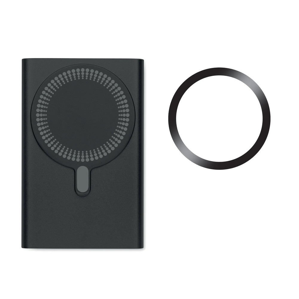 Magnetische draadloze oplader en powerbank 5000 mAh detail, Zwart - 192442