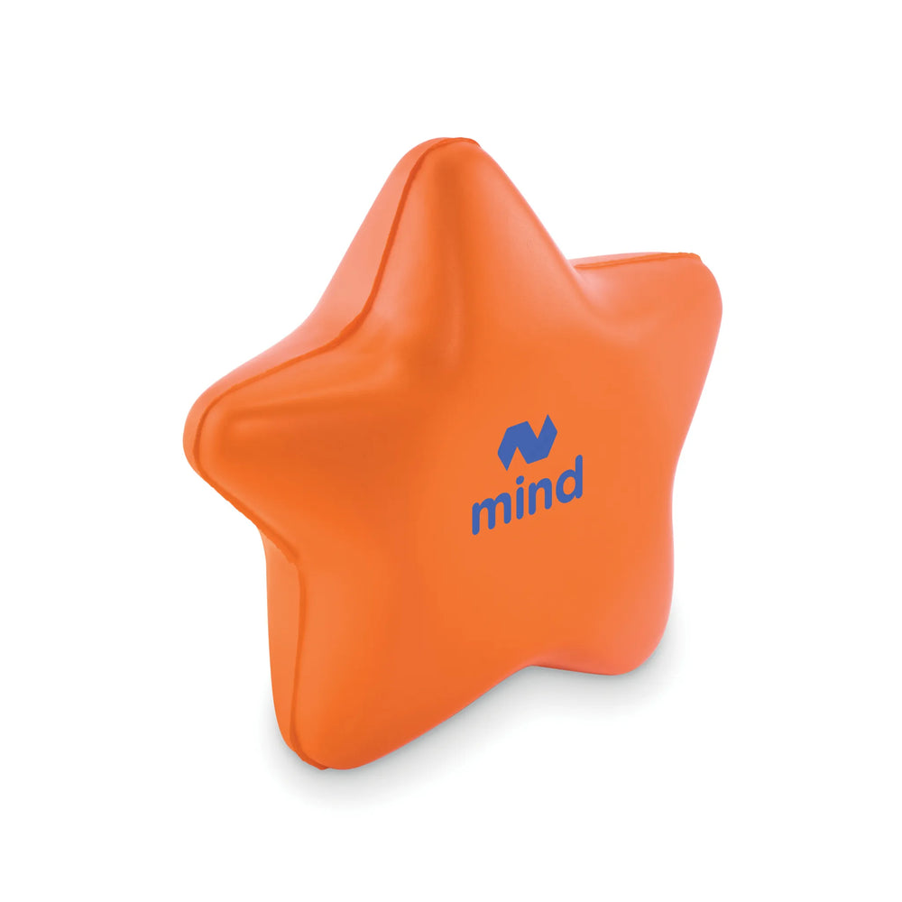 Anti-stress ster van PU zijaanzicht met bedrukking, Oranje - 192453