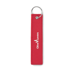 Polyester sleutelhanger ‘remove before flight’ bedrukken - Rood