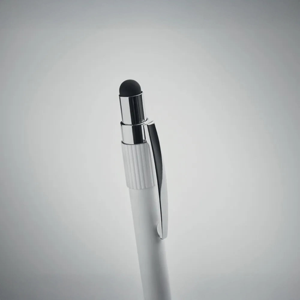 Stylus spinner balpen van gerecycled aluminium sfeerbeeld, Wit - 192488