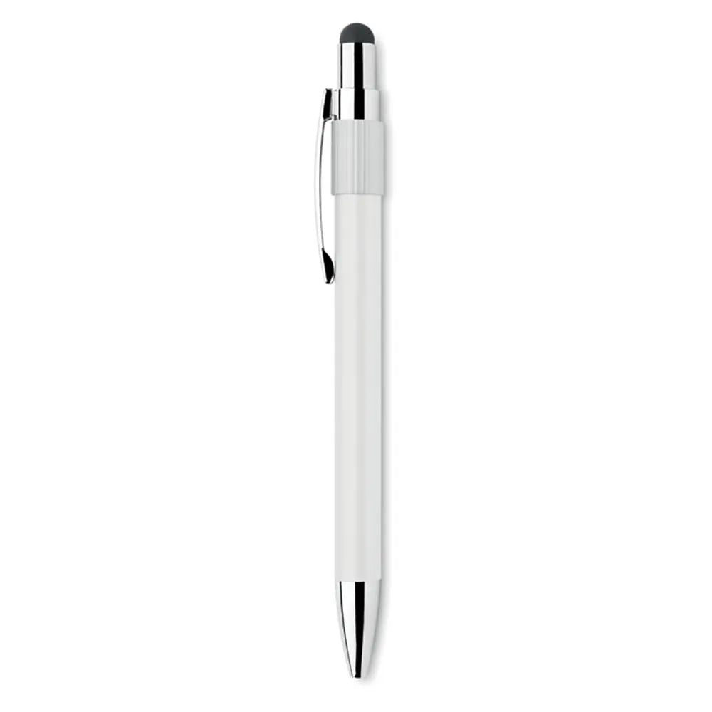 Stylus spinner balpen van gerecycled aluminium zijaanzicht, Wit - 192488