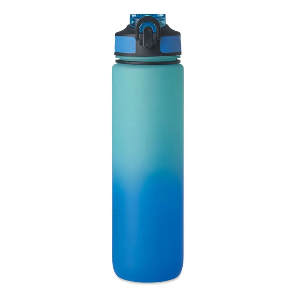 Essentix activate rPET sportwaterfles 1 liter met tijdsaanduiding, Blauw en turquoise - 192489