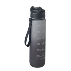 Essentix Activate RPET Sportwaterfles 1 Liter met Tijdsaanduiding – Zwart