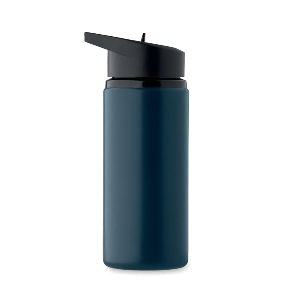 enkelwandige fles van gerecycled roestvrij staal 500ml marineblauw side 192500