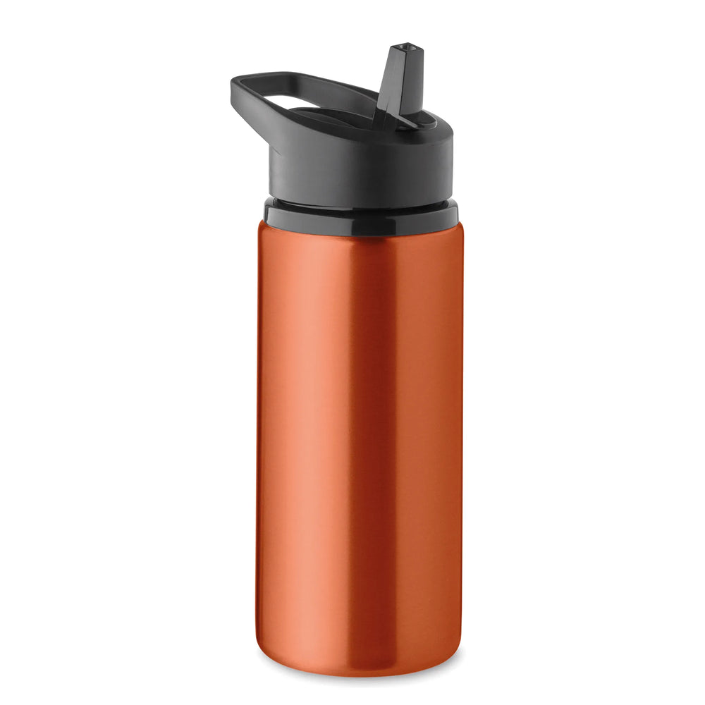 enkelwandige fles van gerecycled roestvrij staal 500ml side oranje 192500