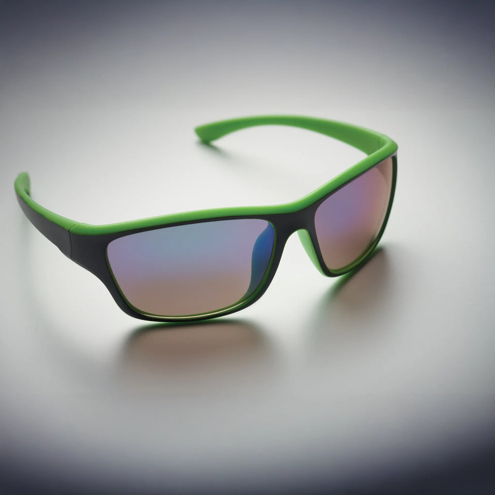Sportzonnebril met spiegelglazen en UV400 detail, Groen - 192545