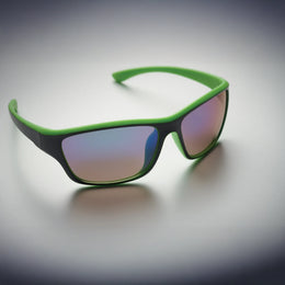 Sportzonnebril met spiegelglazen en UV400 detail, Groen - 192545