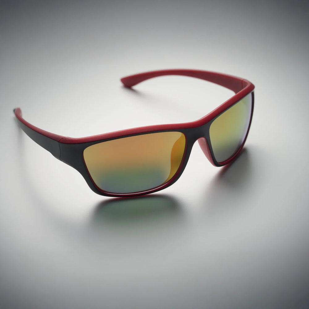 sportzonnebril spiegelglazen uv400 rood detail 192545