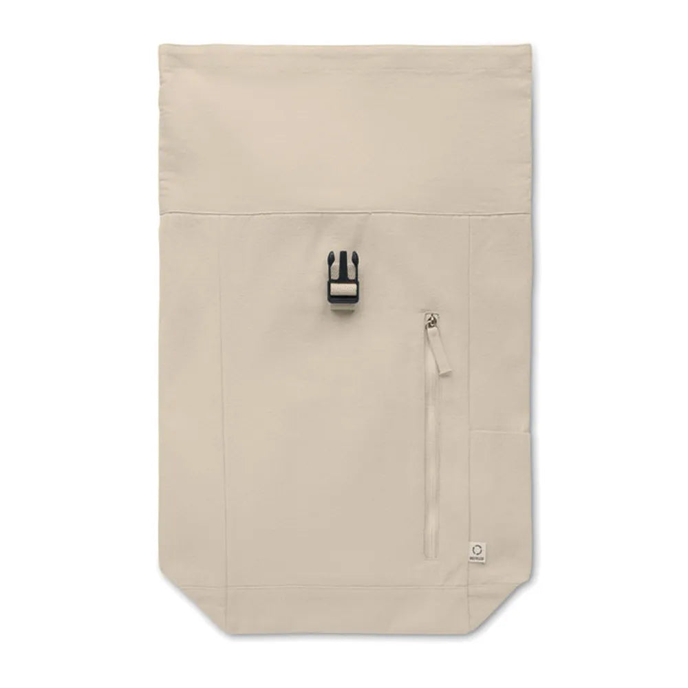 rolltop rugzak gerecycled katoen polyester beige detail 192552