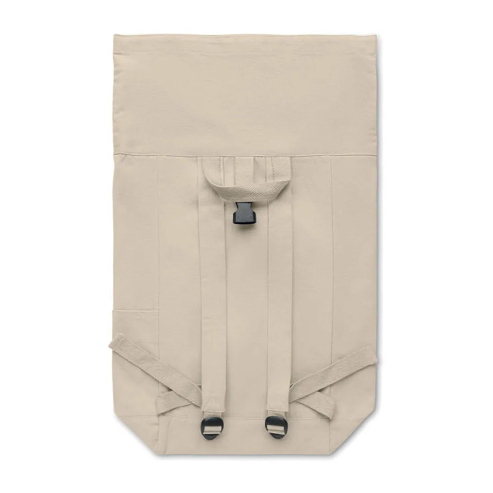 rolltop rugzak gerecycled katoen polyester beige detail 2 192552