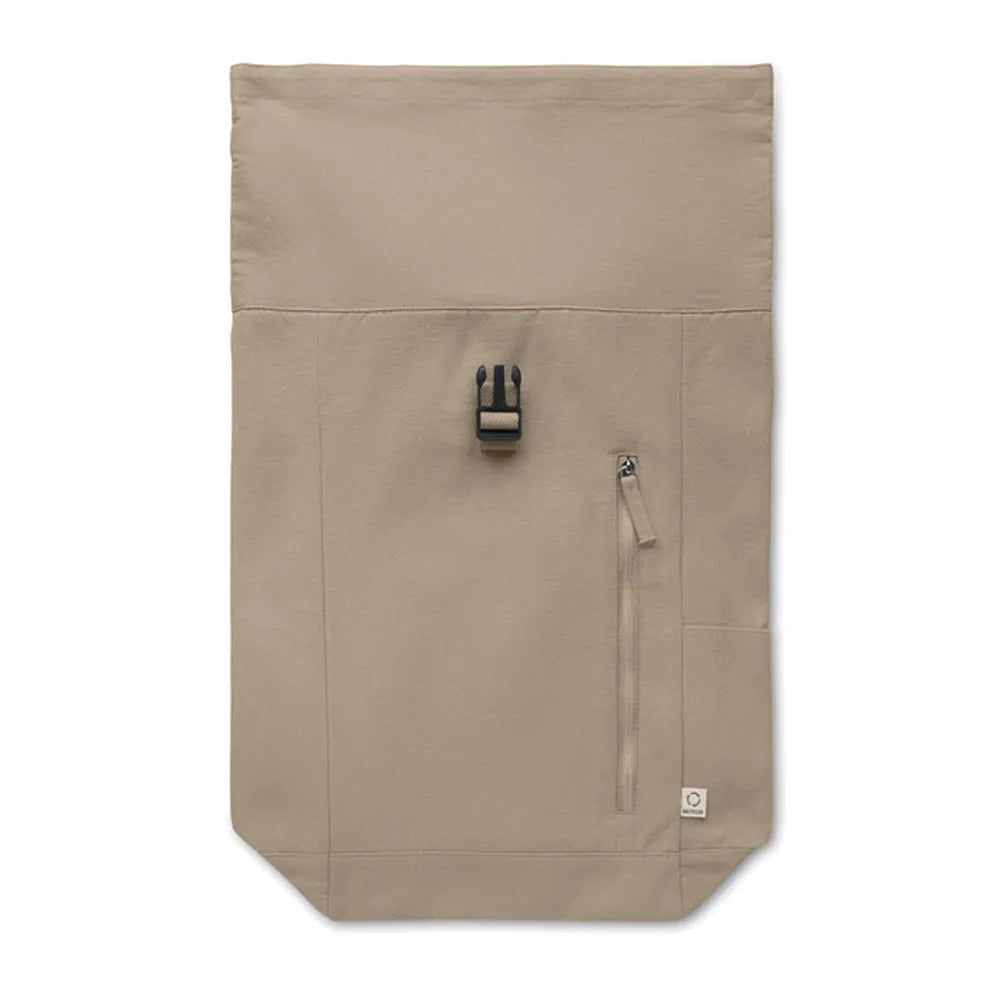 rolltop rugzak gerecycled katoen polyester caffe latte detail 192552