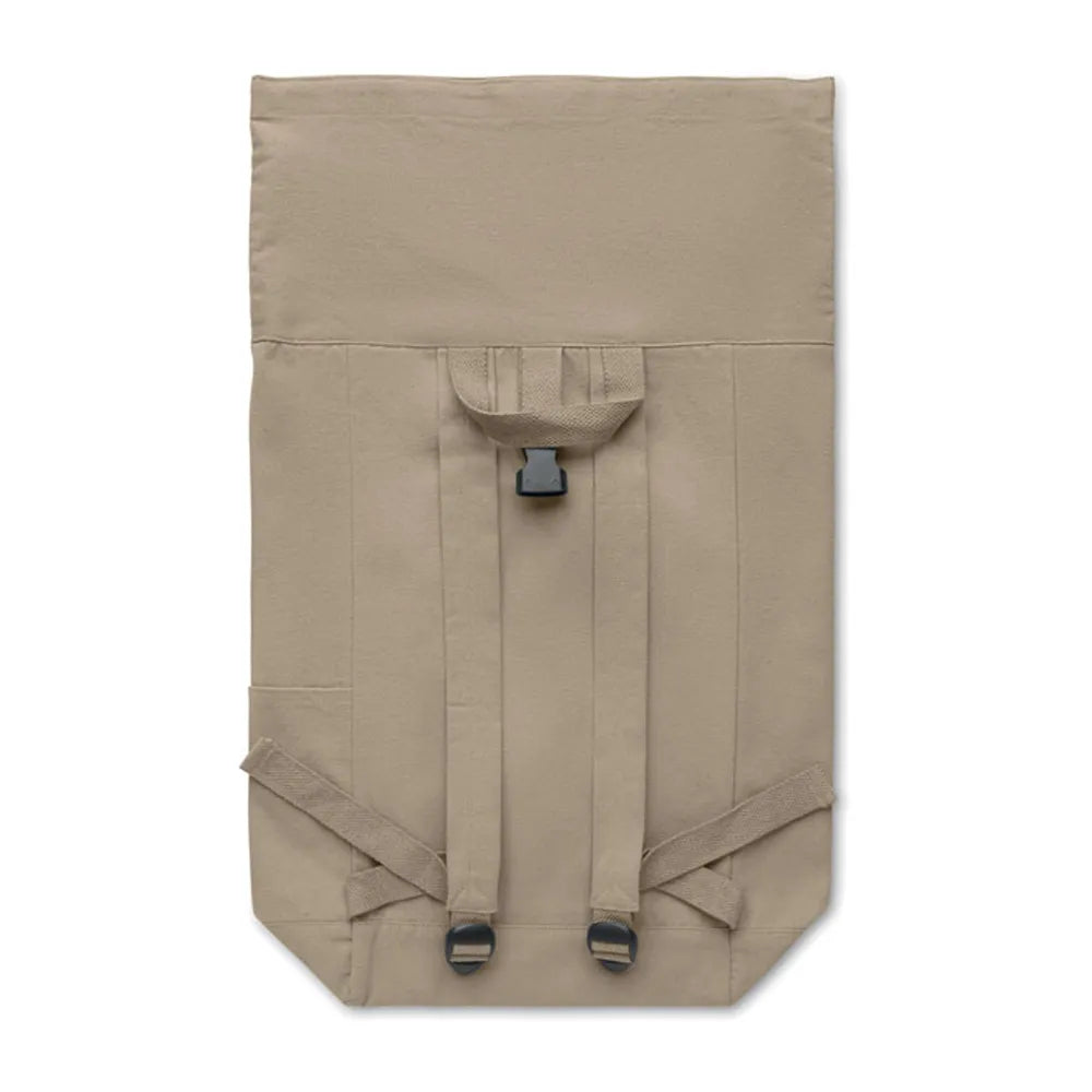 rolltop rugzak gerecycled katoen polyester caffe latte detail 2  192552