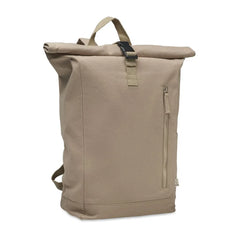 Rolltop Rugzak van Gerecycled Katoen en Polyester - Caffe Latte