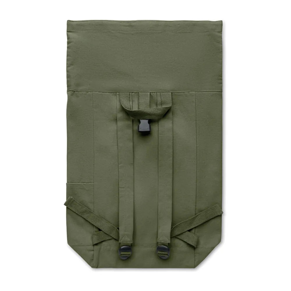 rolltop rugzak gerecycled katoen polyester leger groen  detail 2  192552