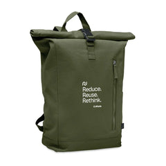 Rolltop Rugzak van Gerecycled Katoen en Polyester - Leger Groen