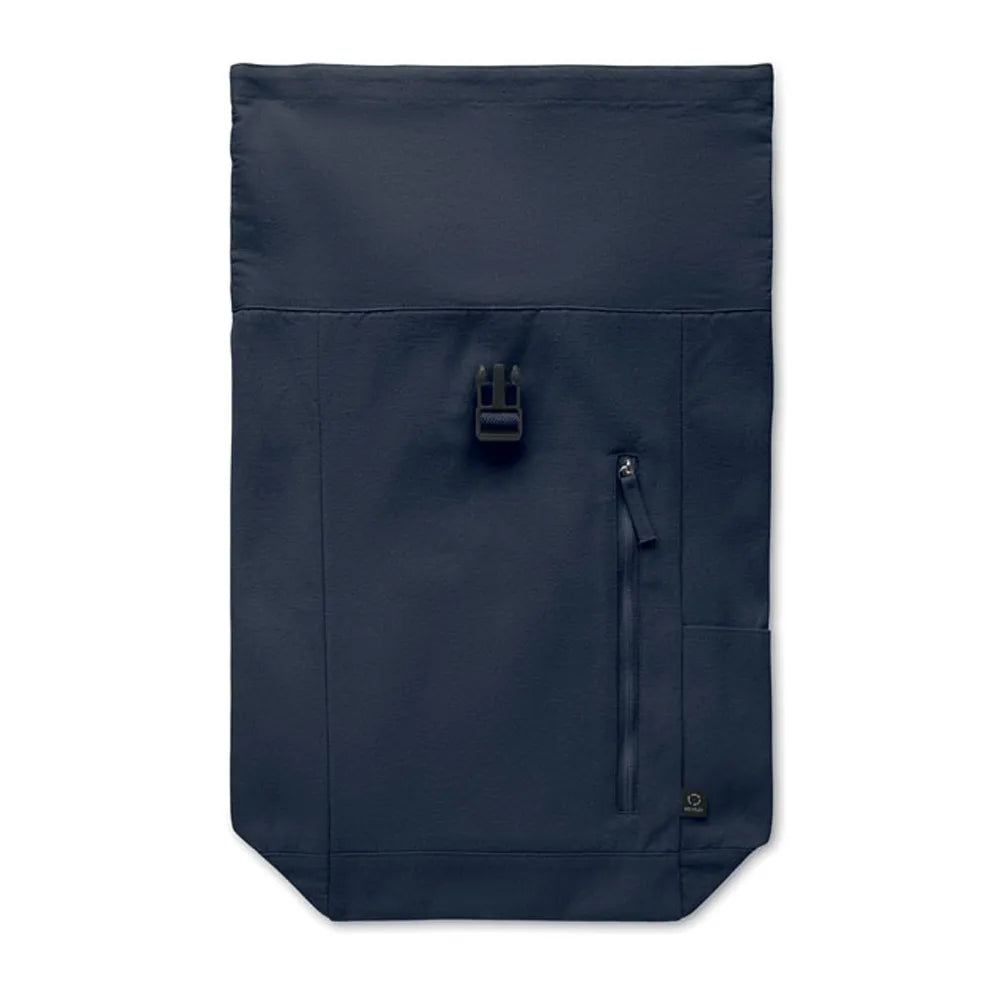 rolltop rugzak gerecycled katoen polyester navy detail 192552