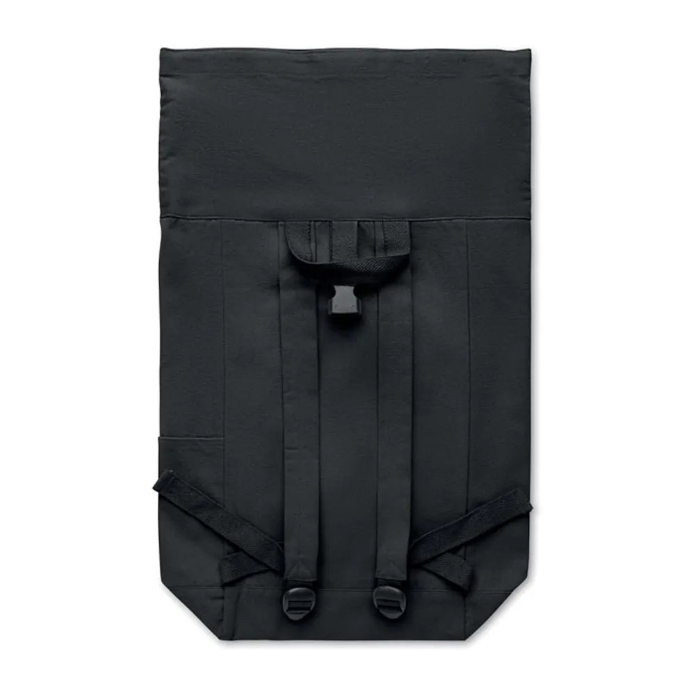 rolltop rugzak gerecycled katoen polyester zwart detail 2 192552