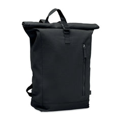 Rolltop Rugzak van Gerecycled Katoen en Polyester - Zwart