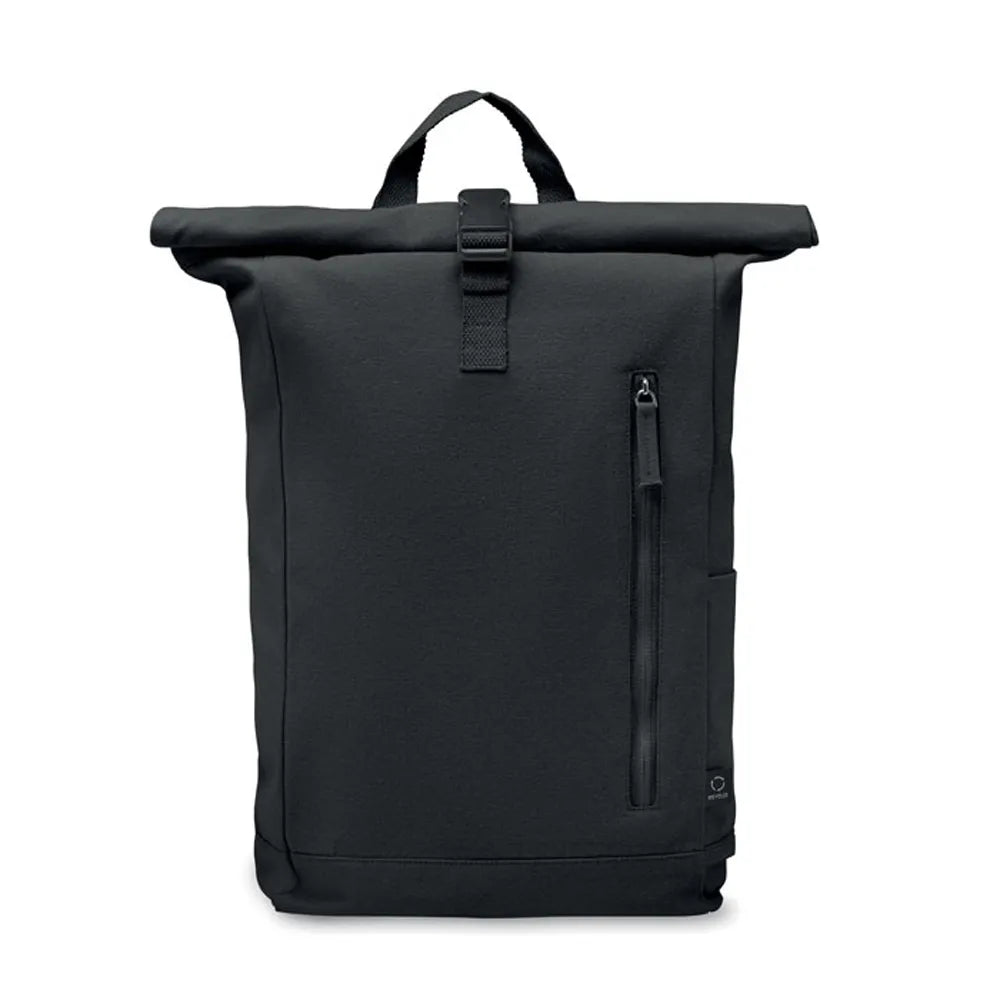 rolltop rugzak gerecycled katoen polyester zwart 192552